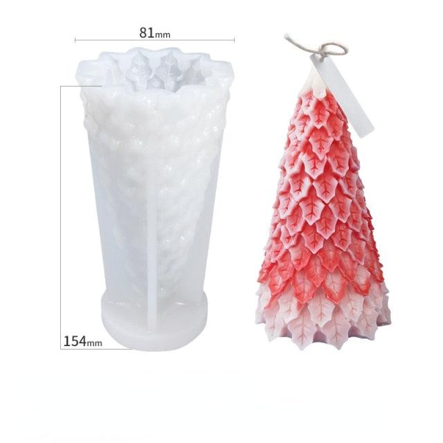 Molde de Silicona para Velas de Árbol de Navidad 3D para Creaciones DIY
