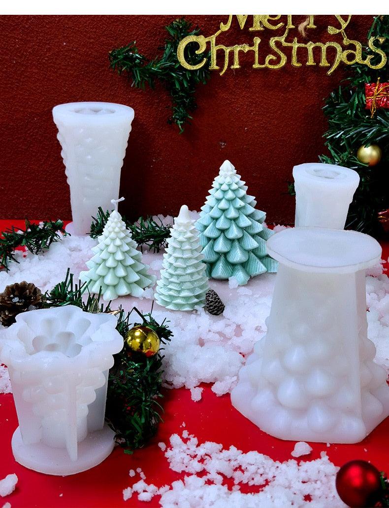 Molde de Silicona para Velas de Árbol de Navidad 3D para Creaciones DIY