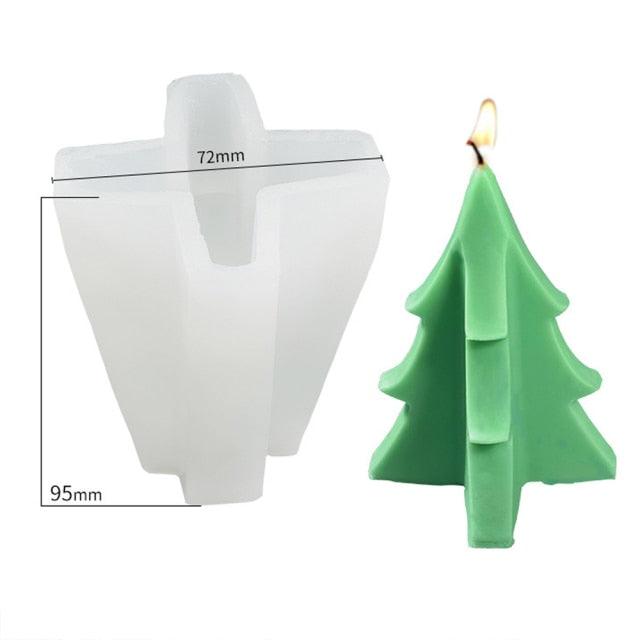 Molde de Silicona para Velas de Árbol de Navidad 3D para Creaciones DIY
