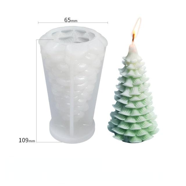 Molde de Silicona para Velas de Árbol de Navidad 3D para Creaciones DIY