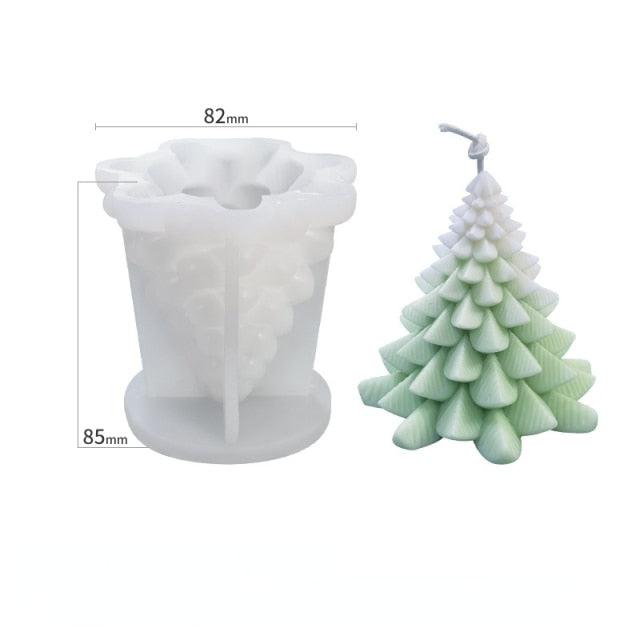 Molde de Silicona para Velas de Árbol de Navidad 3D para Creaciones DIY