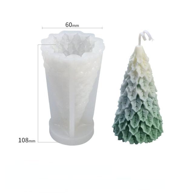 Molde de Silicona para Velas de Árbol de Navidad 3D para Creaciones DIY