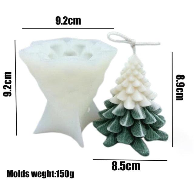 Molde de Silicona para Velas de Árbol de Navidad 3D para Creaciones DIY