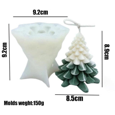 3D Christmas Tree Silicone Candle Mold for DIY Creations