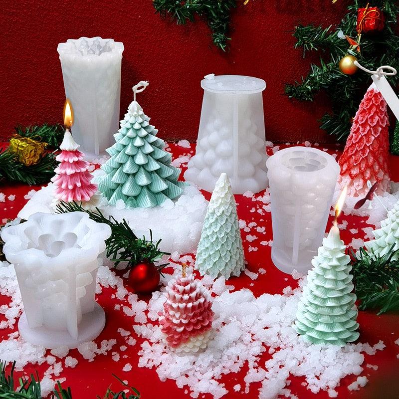 Molde de Silicona para Velas de Árbol de Navidad 3D para Creaciones DIY