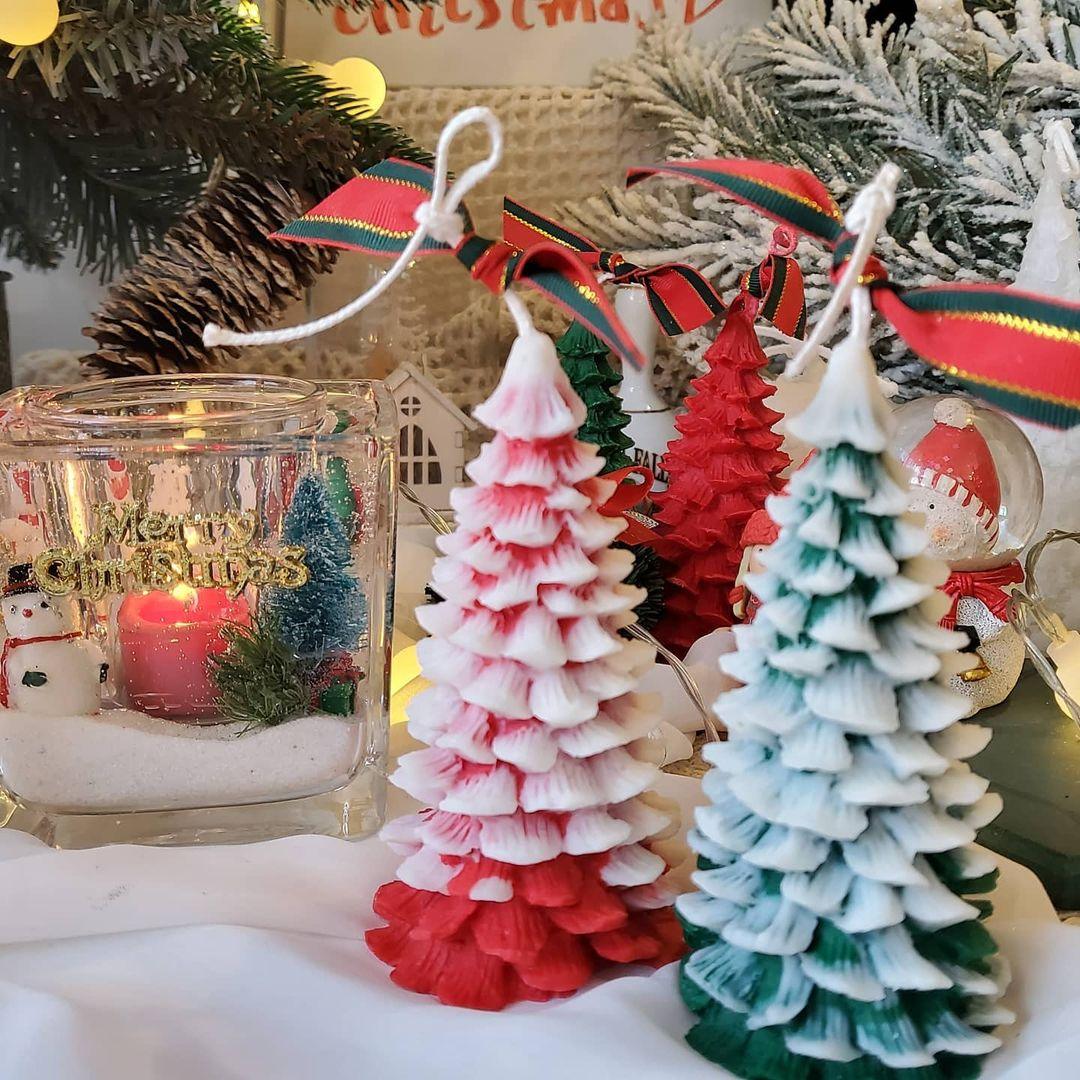 Molde de Silicona para Velas de Árbol de Navidad 3D para Creaciones DIY