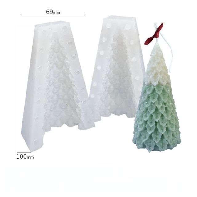 Molde de Silicona para Velas de Árbol de Navidad 3D para Creaciones DIY