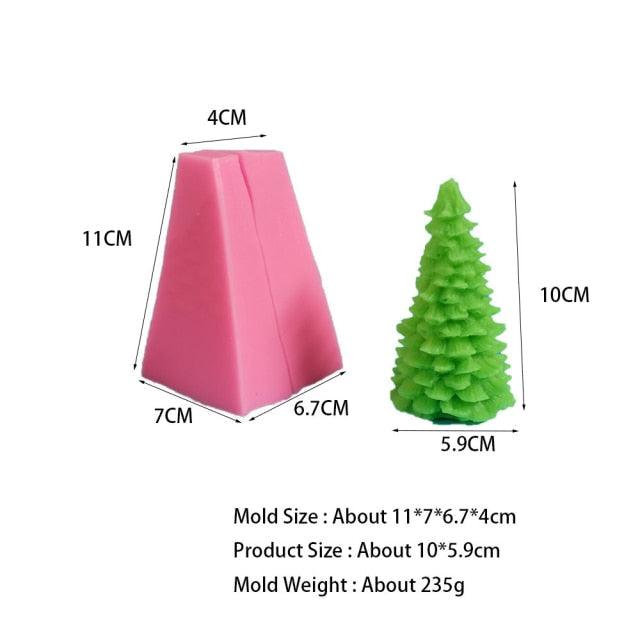 Molde de Silicona para Velas de Árbol de Navidad 3D para Creaciones DIY