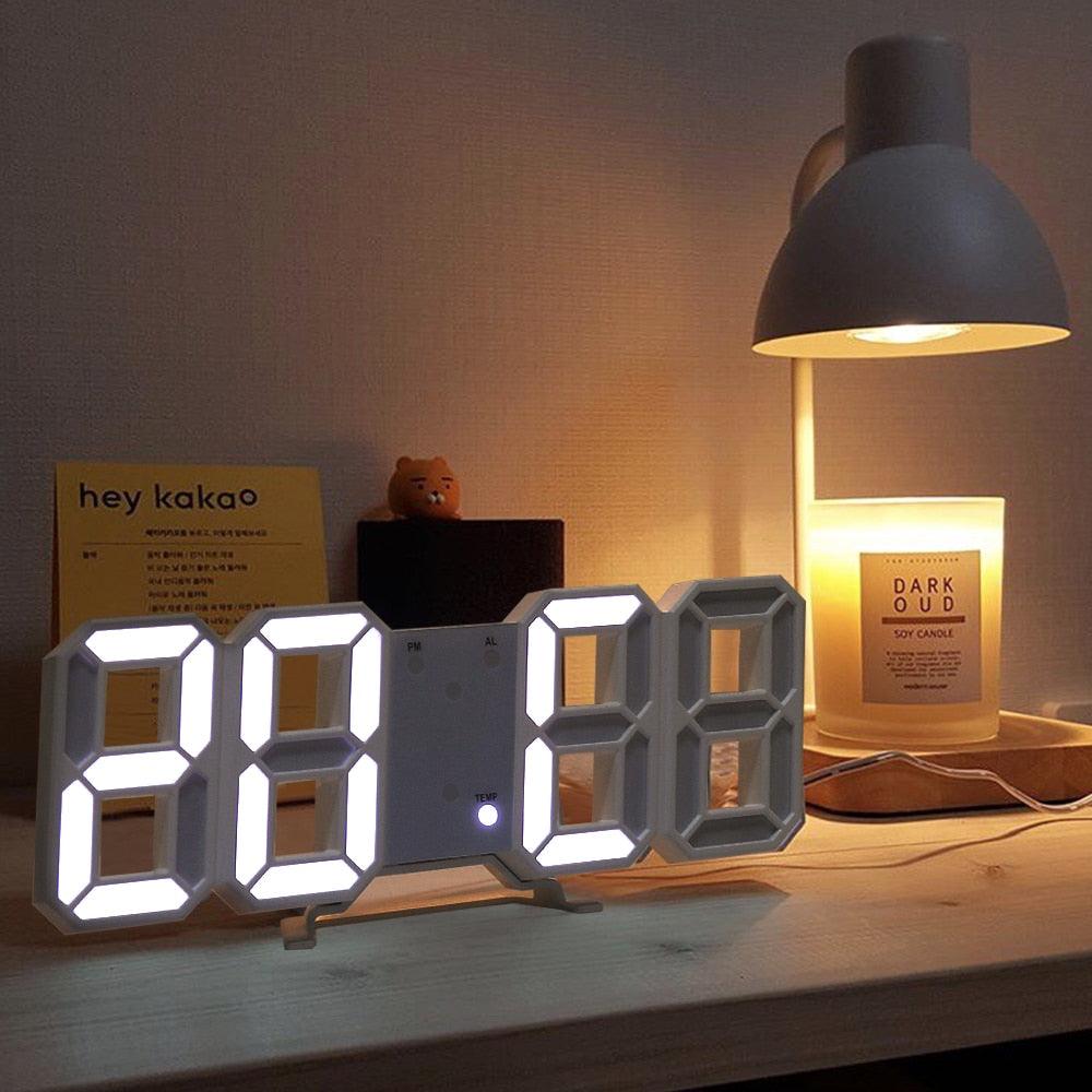 Reloj de Pared Digital LED 3D Grande con Control Remoto
