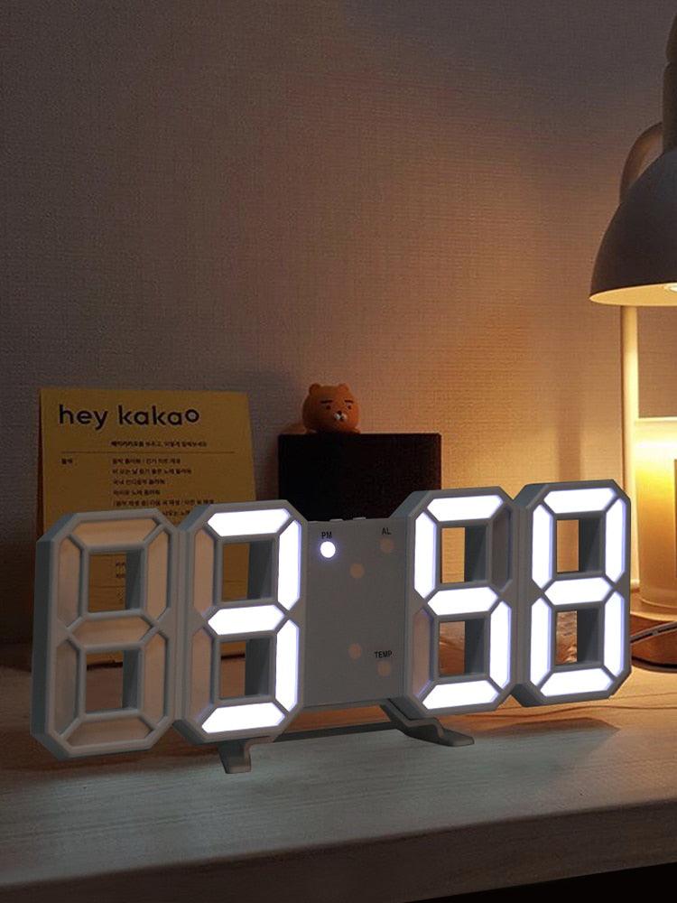 Reloj de Pared Digital LED 3D Grande con Control Remoto