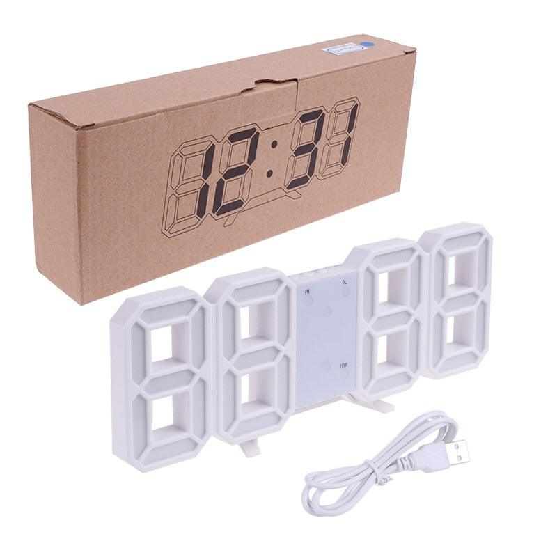 Reloj de Pared Digital LED 3D Grande con Control Remoto