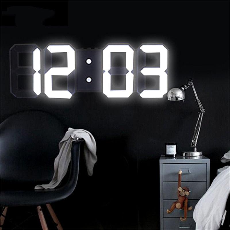 Reloj de Pared Digital LED 3D Grande con Control Remoto