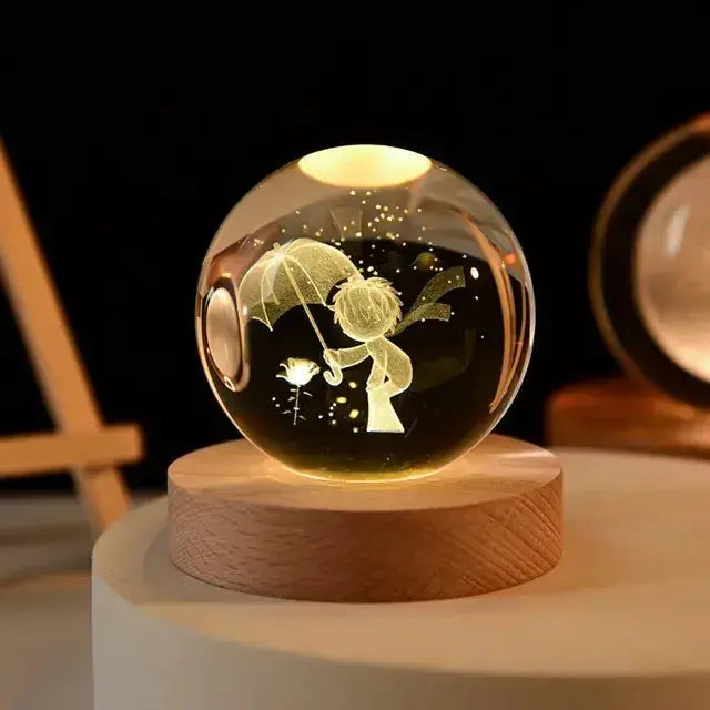 3D Night Crystal Ball - Celestial Home Decor