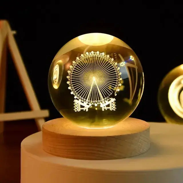 3D Night Crystal Ball - Celestial Home Decor