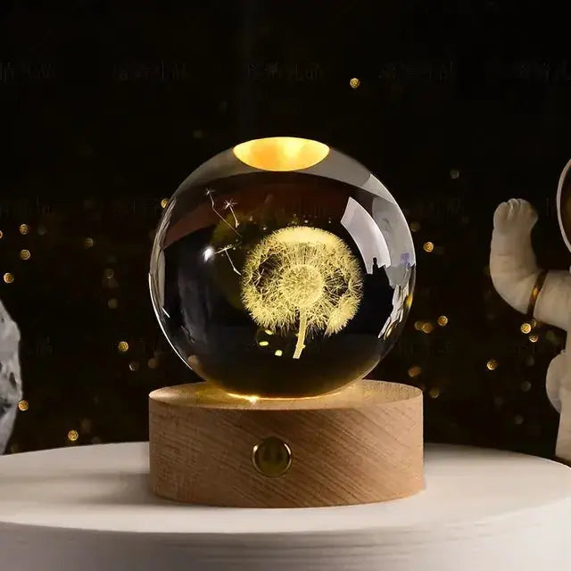 3D Night Crystal Ball - Celestial Home Decor