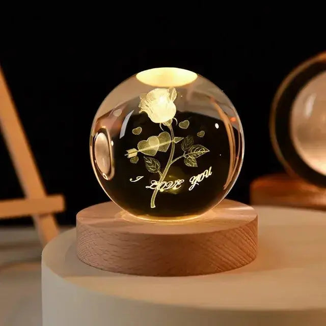 3D Night Crystal Ball - Celestial Home Decor