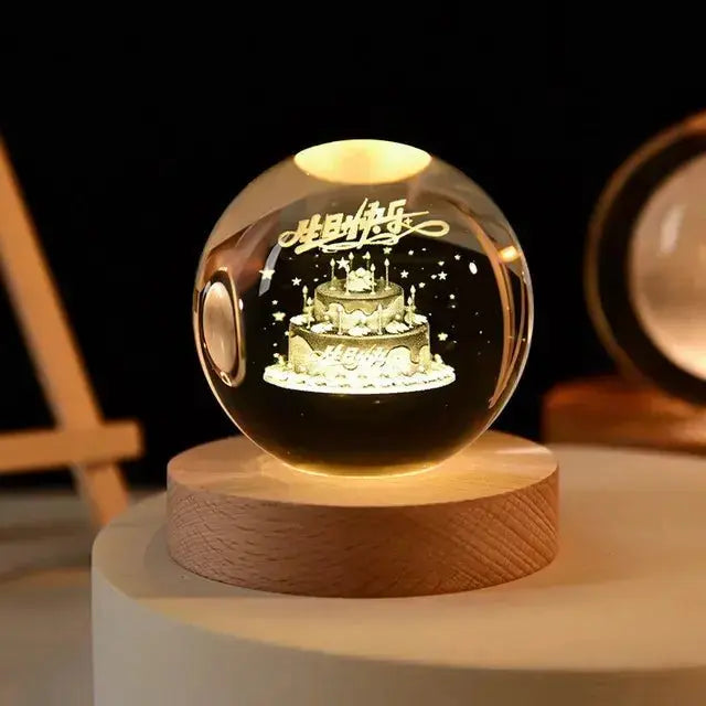 3D Night Crystal Ball - Celestial Home Decor