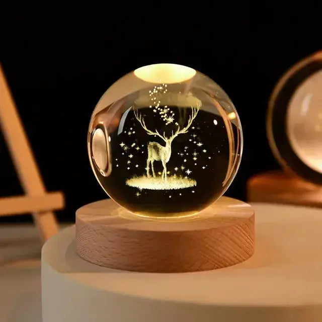 3D Night Crystal Ball - Celestial Home Decor