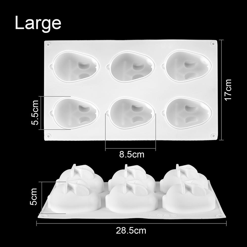 3D Rabbit Shape Silicone Cake Mold - 6-Cavity Bakeware