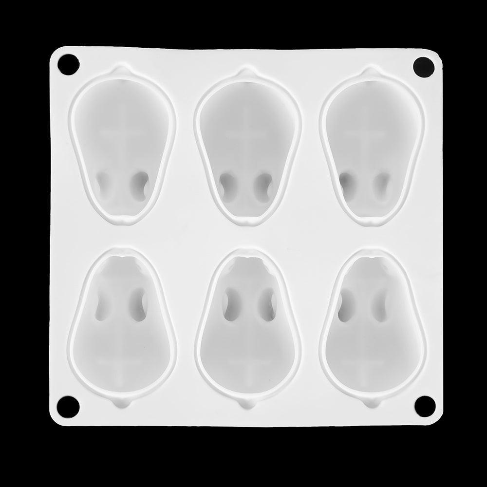 3D Rabbit Shape Silicone Cake Mold - 6-Cavity Bakeware