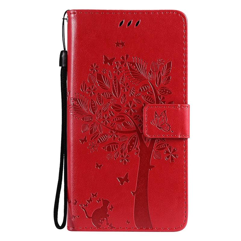 Coque en cuir flip 3D Tree pour iPhone 13/12 Mini