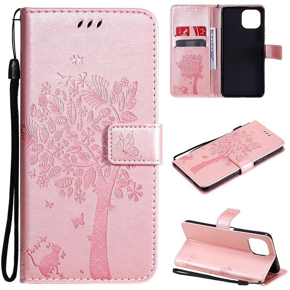 Coque en cuir flip 3D Tree pour iPhone 13/12 Mini
