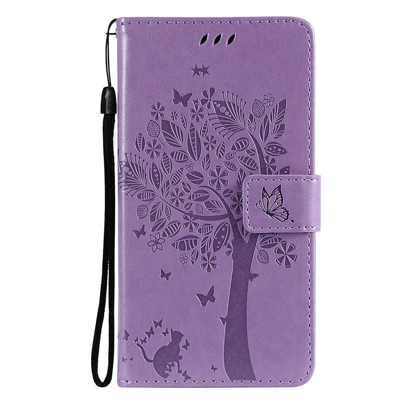Coque en cuir flip 3D Tree pour iPhone 13/12 Mini