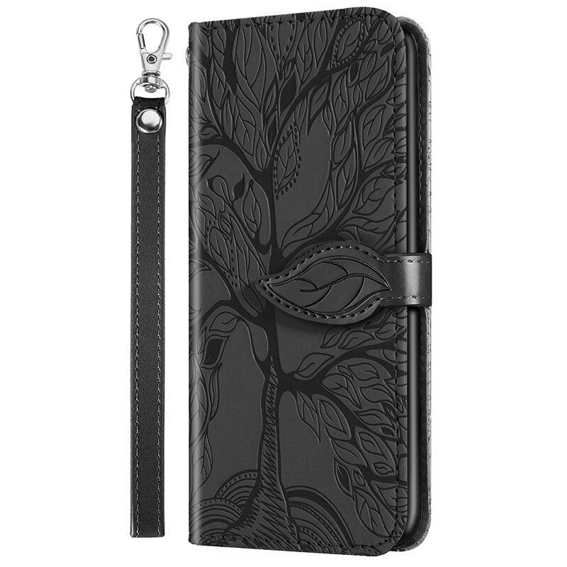 Coque en cuir flip 3D Tree pour iPhone 13/12 Mini