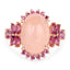 14K Rose Gold Plated Morganite & Rhodolite Sterling Silver Ring