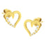 14K Yellow Gold Diamond Journey Heart Hoop Earrings