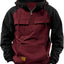 Men's Retro Cargo Hoodie with Half Zipper and Pockets