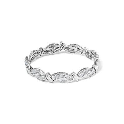 Pulsera de Olas de Diamantes Invisible de Oro Blanco de 14K - 7"