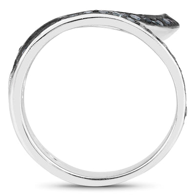 Bague de fiançailles en argent sterling avec diamant bleu véritable de 0,46 carat