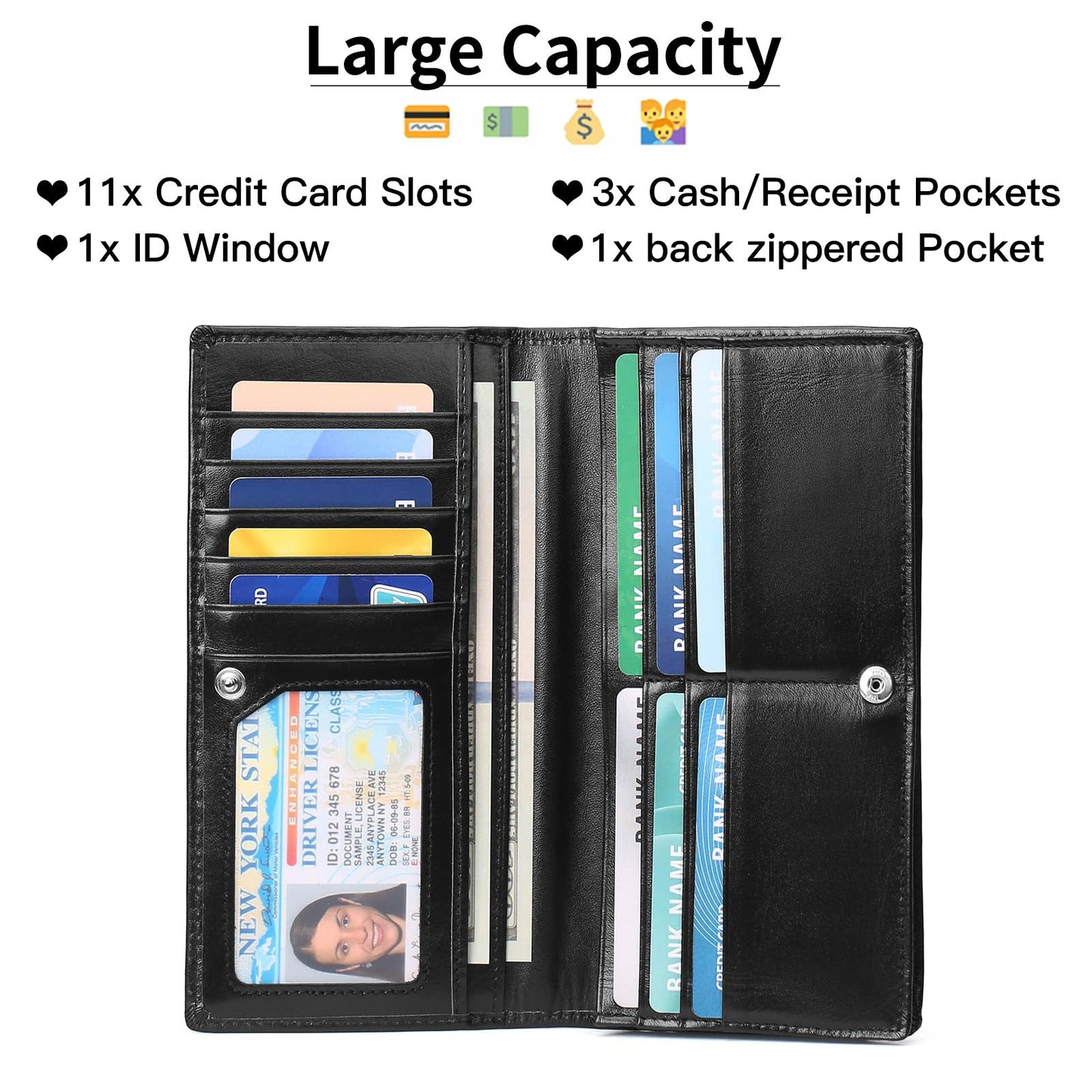 GOIACII Anti-Scanning Women's Long Wallet - Minimalist Design