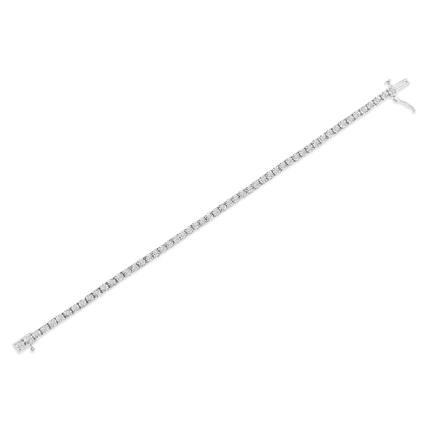 Pulsera de Tenis con Diamantes Miracle-Set de Plata Esterlina .925 - 7"