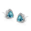 Boucles d'oreilles en argent sterling .925 avec topaze bleue taille trillion et accents en diamant