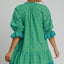 Plus Size Tassel Embroidered Sleeve Mini Dress in Green