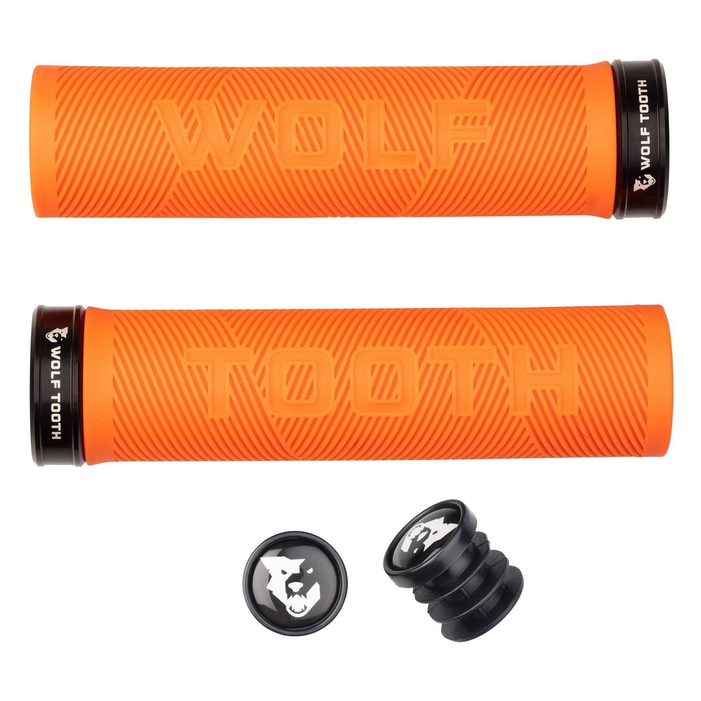 Conjunto de empuñaduras Wolf Tooth Echo Lock-On en Naranja/Negro