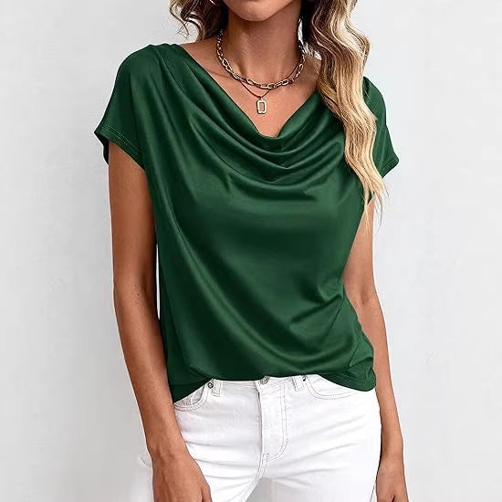 Casual Solid-Color Short-Sleeve Top for Everyday Style