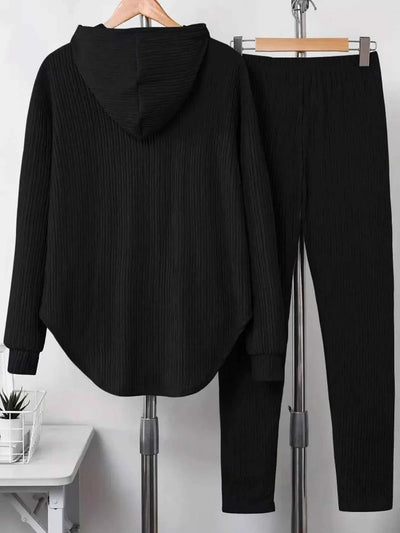 Ensemble de sweat à capuche à manches longues texturé et de pantalons