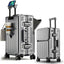 Premium Front-Opening Checked Suitcase with Aluminum Frame