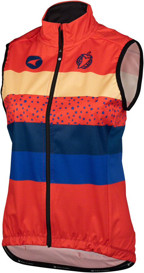 Gilet Femme Salsa Team Polytone - Rouge avec Rayures, Grand