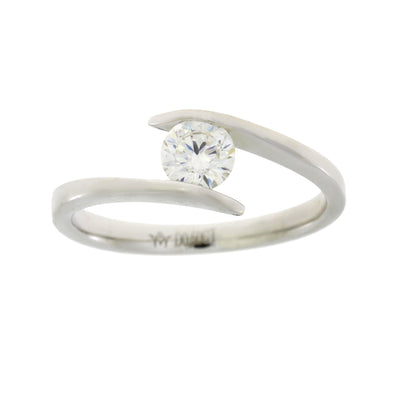 Anillo de Compromiso de Plata Esterlina con Circonita Cubica Natural