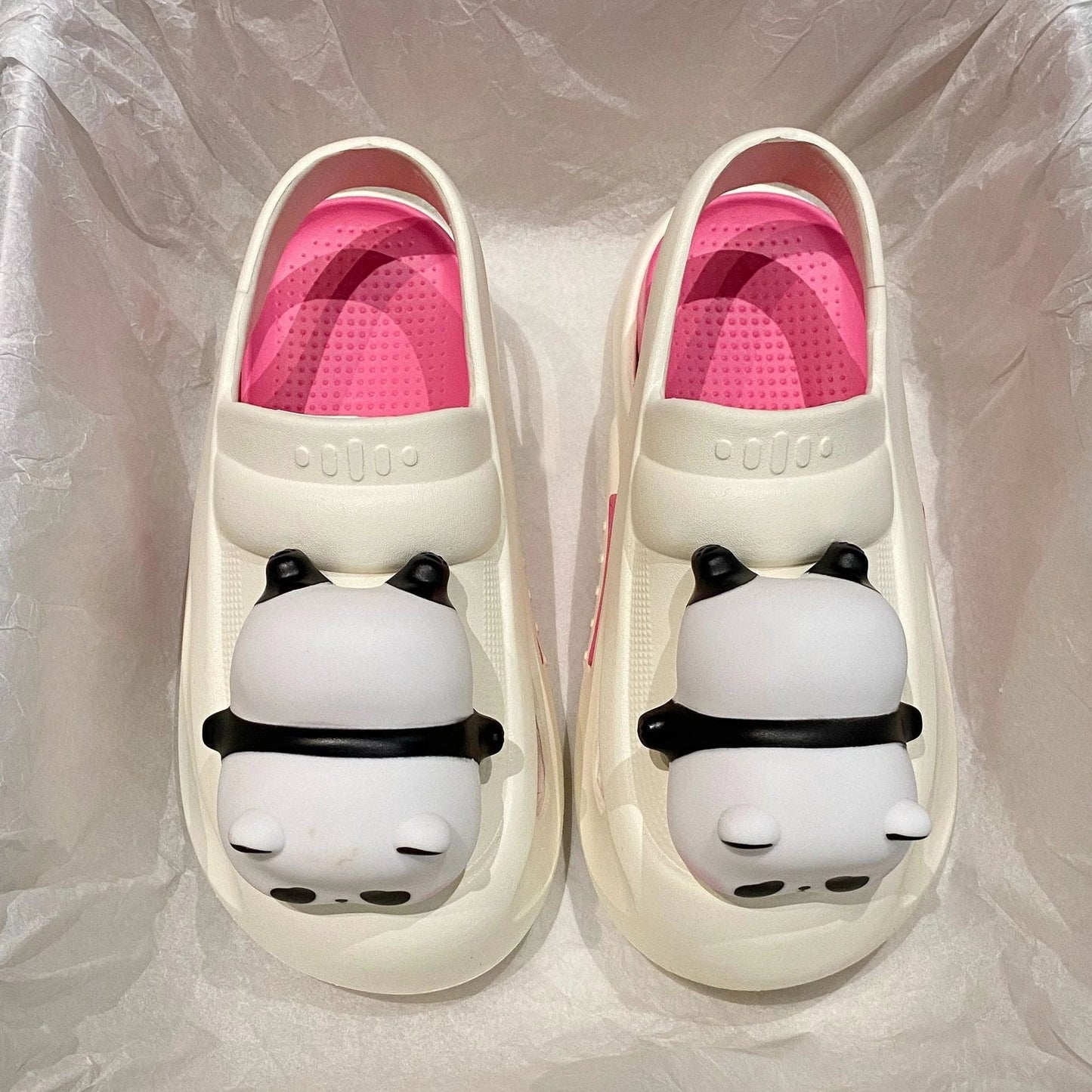Chaussons Lumineux Mandotos Panda pour Femmes - Sandales Confort en EVA