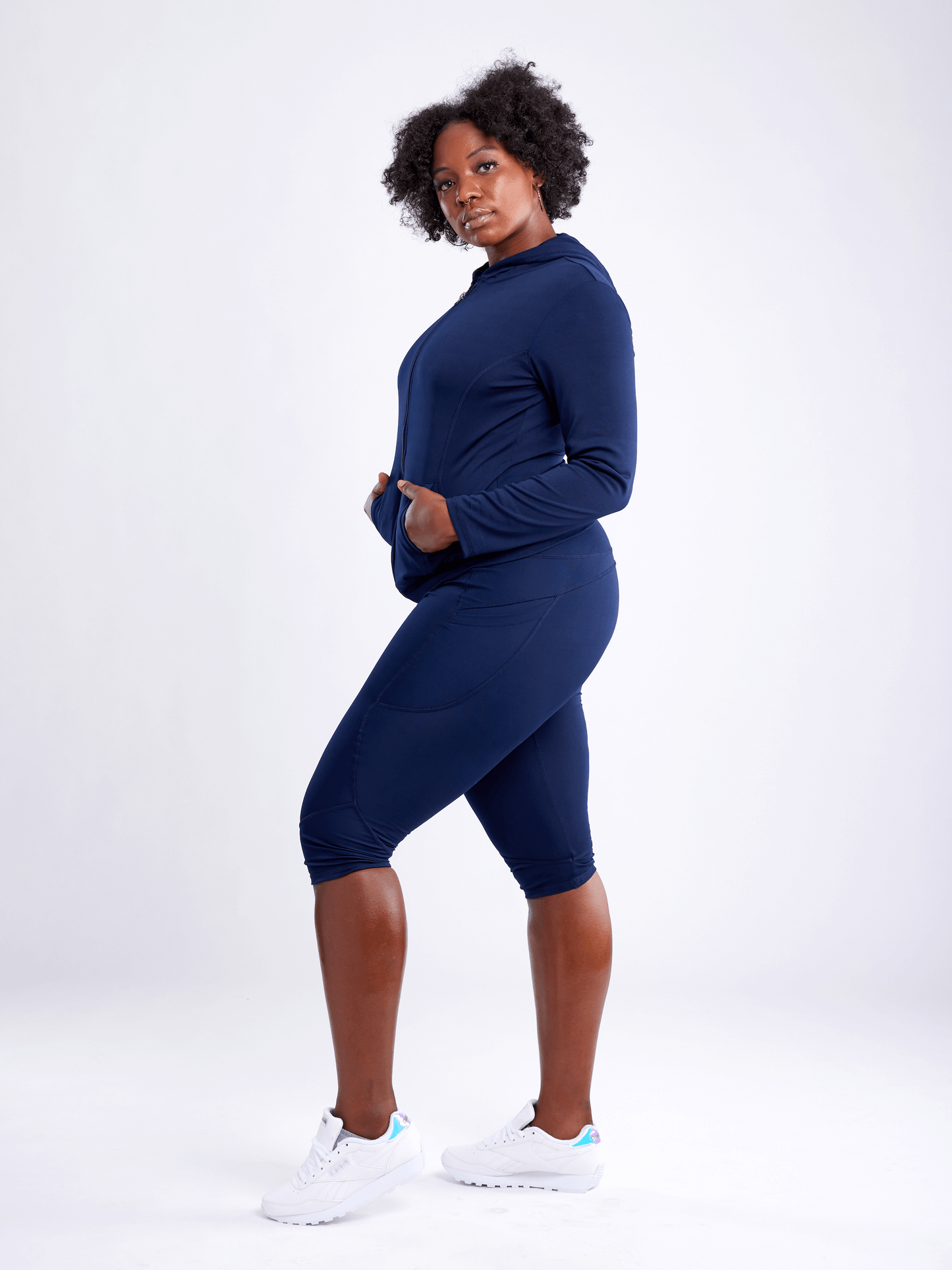 JupiterGear Mid-Rise Capri Fitness Leggings with Pockets