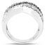 1.57 Carat Genuine Blue, White & Black Diamond Sterling Silver Ring