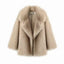 Manteau mi-long en fausse fourrure de renard pour femmes avec col style blazer