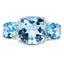 4.40 Carat Blue Topaz Engagement Ring in Sterling Silver