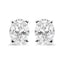 Pendientes de Stud Solitario de Diamante Ovalado Creado en Laboratorio en Oro Blanco de 14K