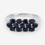 Bague en cluster en saphir bleu de 2,60 carats en argent sterling